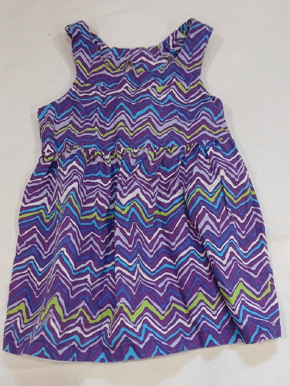 Girls' Purple Chevron Sleeveless Dress